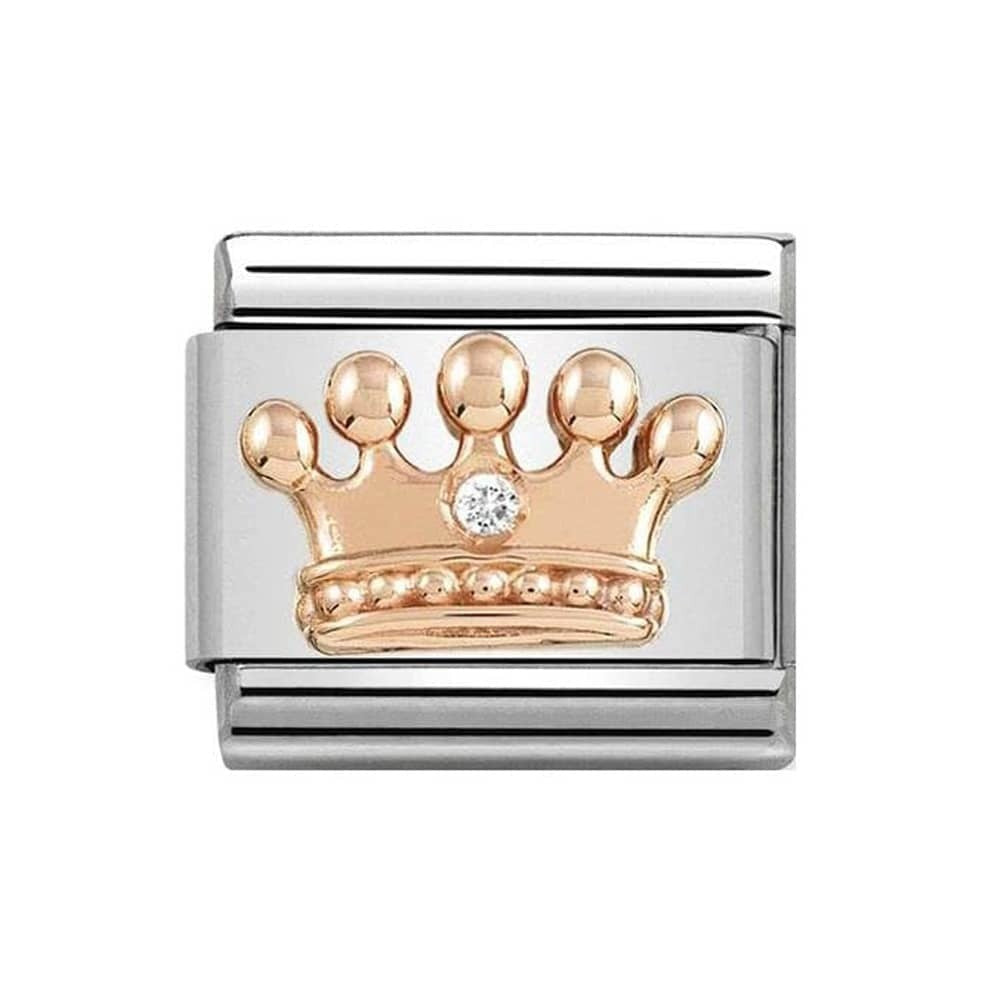 NOMINATION Rose Gold Crown CZ Charm 430305-24
