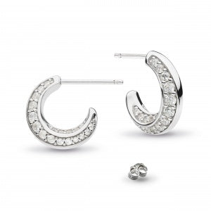 Kit Heath Bevel Cirque CZ Pavé Semi-Hoop Stud Earrings 3151CZ