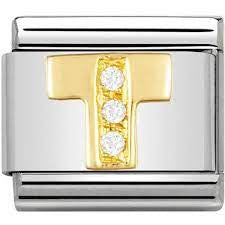 NOMINATION CZ Letter T Charm 030301-20