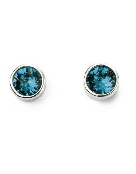 Silver Earrings December Blue Zircon