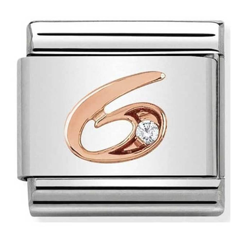 NOMINATION CZ Gold Number 6 Charm 430315-06