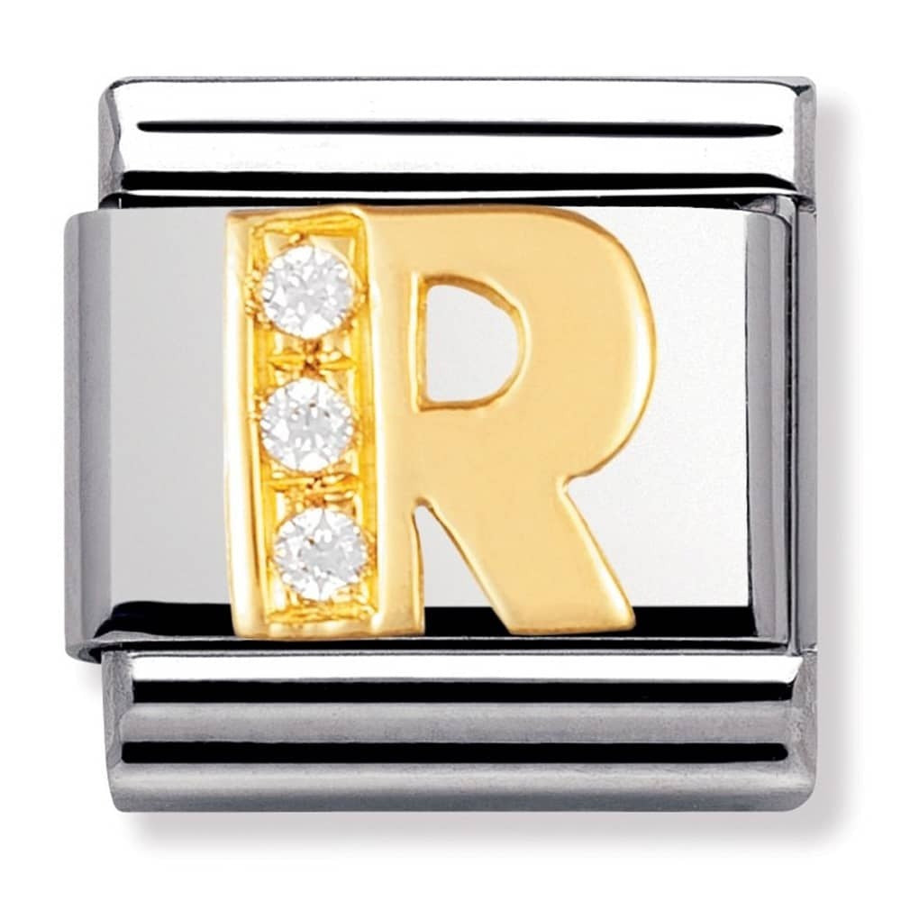 NOMINATION CZ Letter R Charm 030301-18