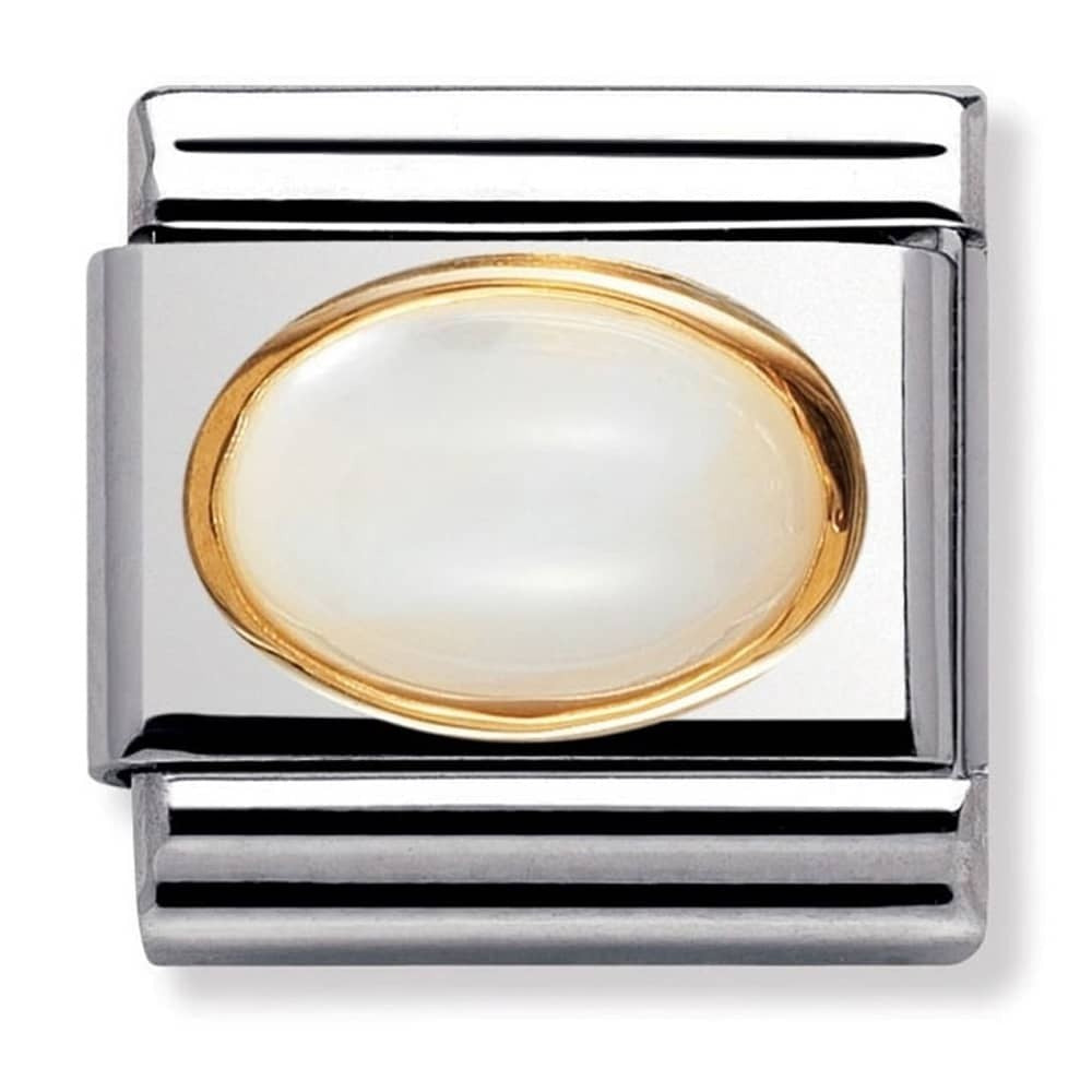 NOMINATION CLASSIC Gold Oval Stones Moonstone Charm 030502-17