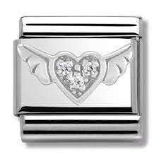 NOMINATION Flying Heart CZ Charm 330402-12