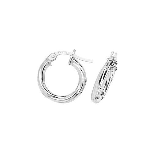9ct White Gold 10mm Hoop Earrings ER348W