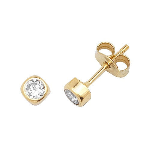 9ct Gold CZ Stud Earrings ES302