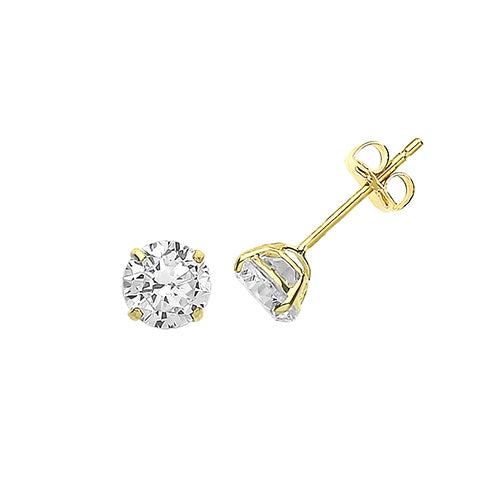 9ct Gold 5mm CZ Stud Earrings ES712