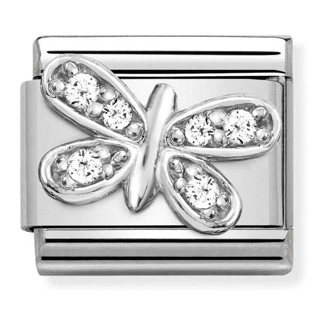 NOMINATION White cz Butterfly charm 330304-35