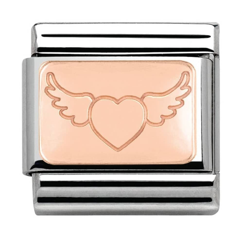 NOMINATION Rose Gold Flying Heart Charm 430101-16