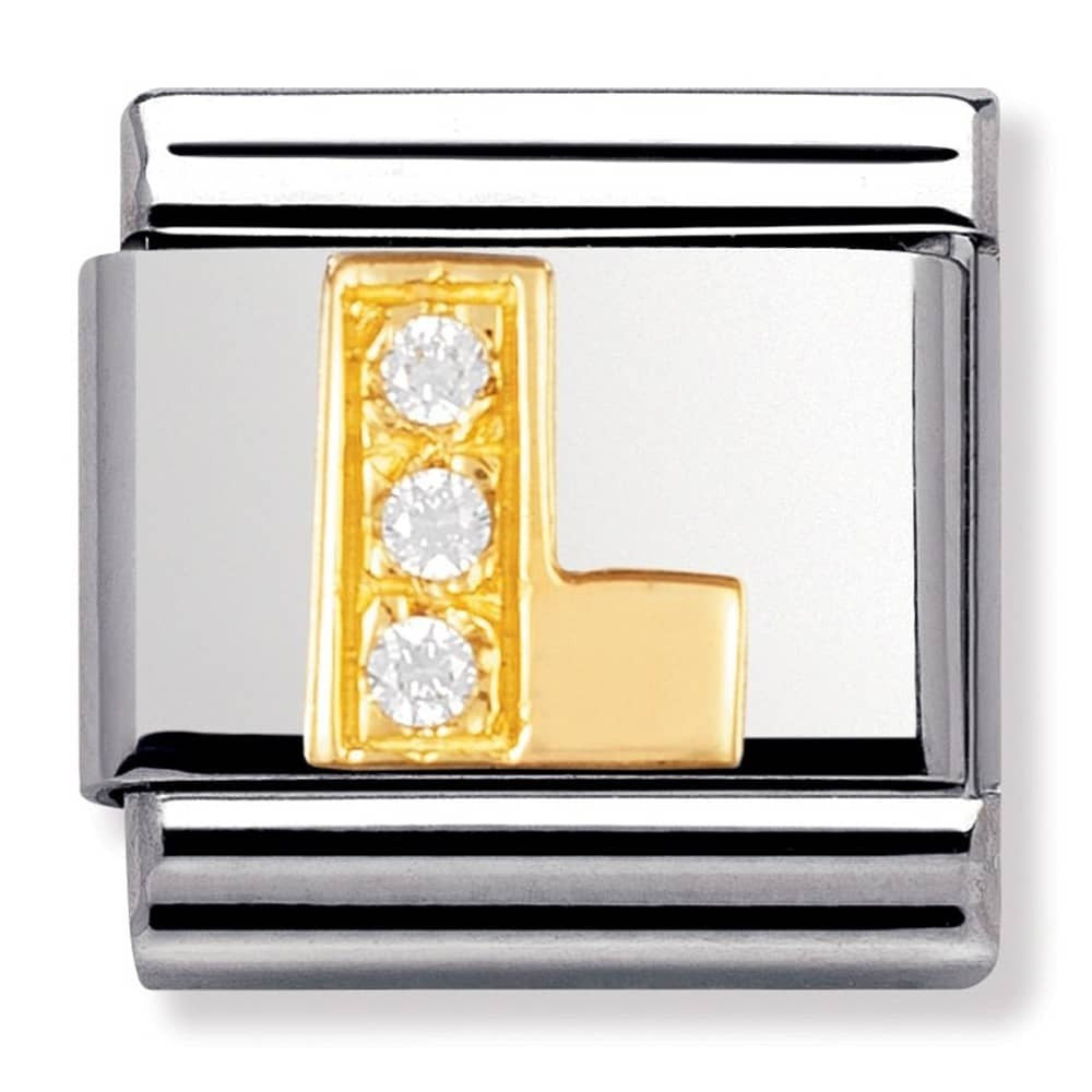 NOMINATION Gold CZ Letter L Charm 030301-12
