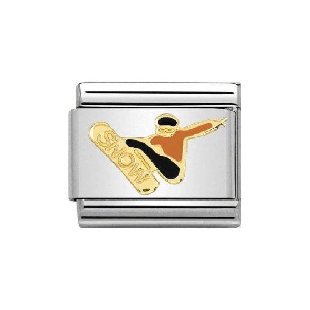 NOMINATION Gold Snowboarder Charm 030259-17