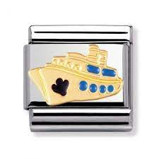 NOMINATION Gold Cruise Ship Charm 030210-12