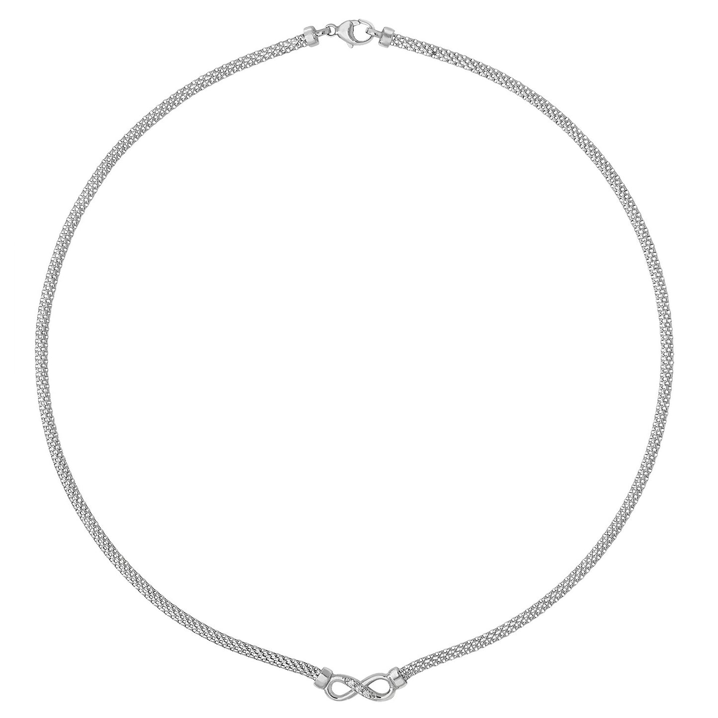 Sterling Silver Mesh Infinity Necklace