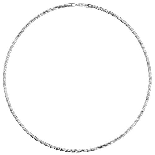 Silver Rhodium Plated Twist Necklet