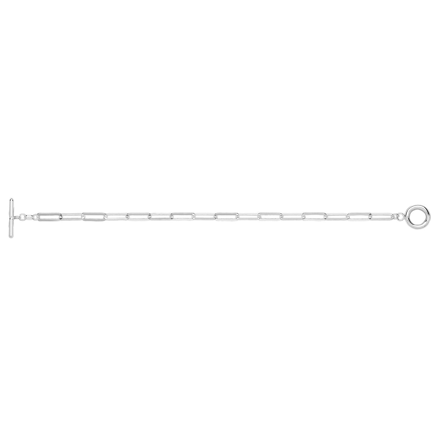 Silver Paper Clip T-Bar Bracelet G3385B