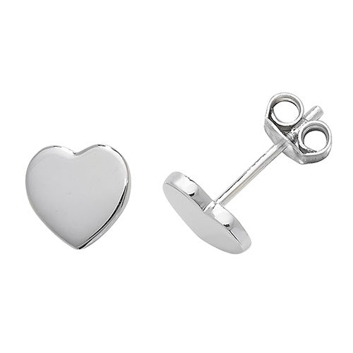 Silver Heart Stud Earrings