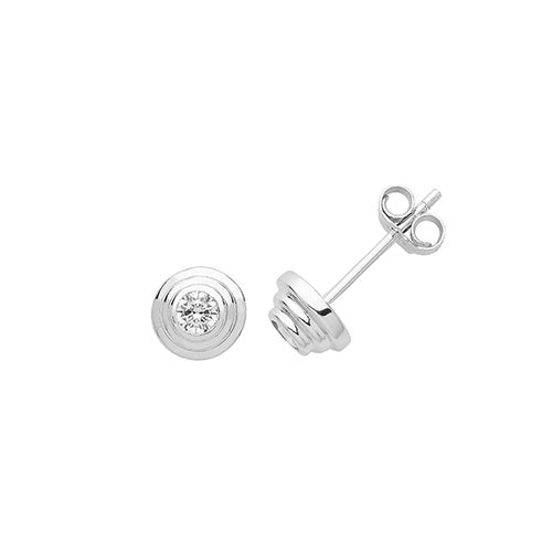 Silver Round 3mm CZ Earrings