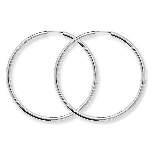 Silver 40mm Sleeper Hoop Earrings G5542