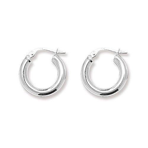 Silver 10mm Plain Hinged Hoop Earrings G5963