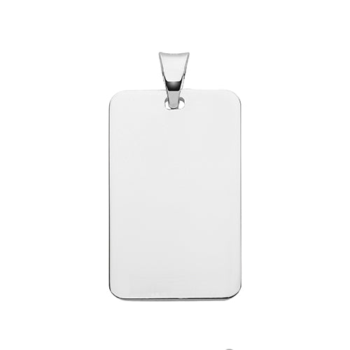 Silver Rectangular Tag Pendant