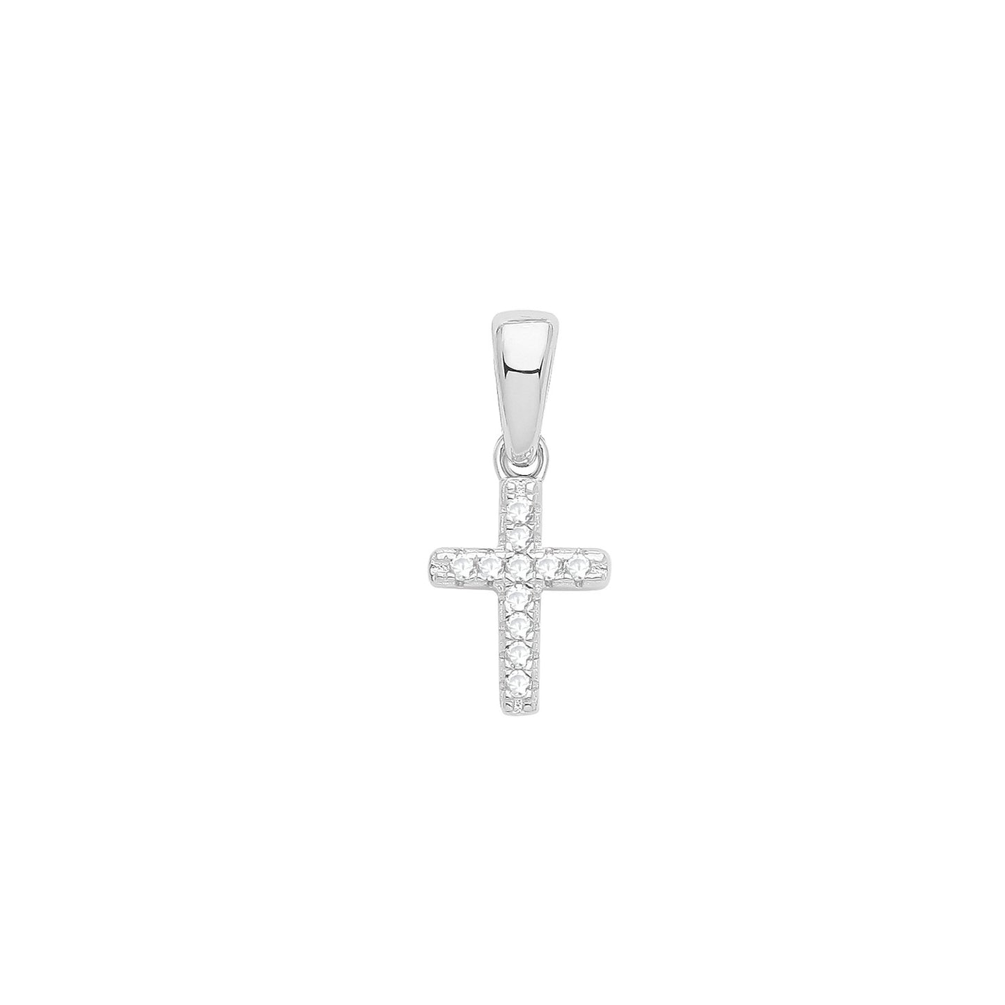 Silver CZ Set Cross