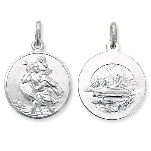 Silver St Christophers Pendant double sided G6280