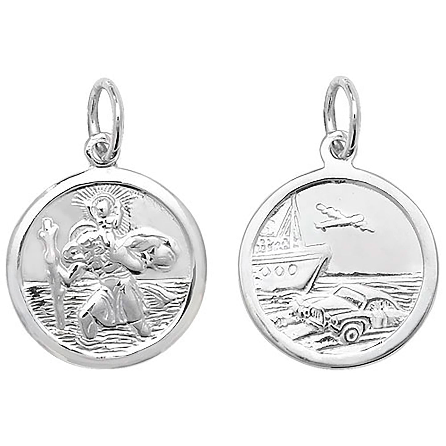 Silver St Christopher Pendant Double Sided