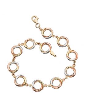 9ct  Gold Triple Gold Russian Ring Style Bracelet