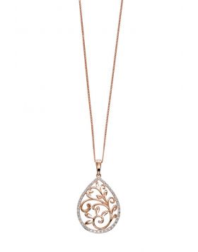 Elements Rose Gold Baroque Diamond Pendant GP2058