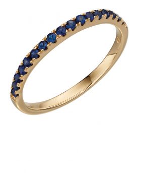 Elements Gold 9ct Yellow Gold Sapphire Band Ring GR536L