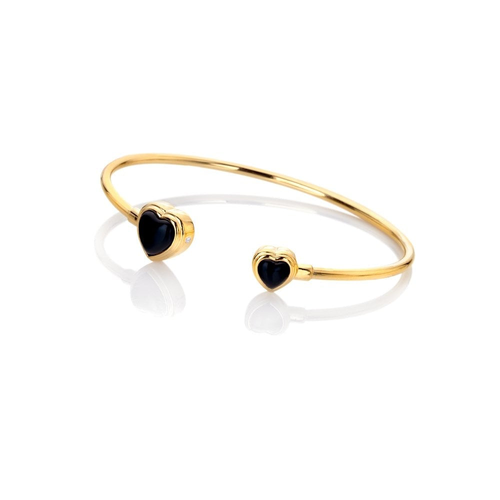 Hot Diamonds JJ Heart Bangle Black DC192