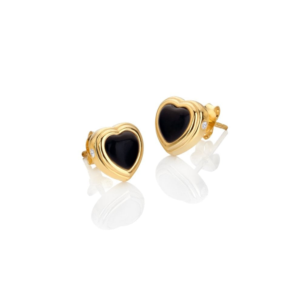 Hot Diamonds JJ YGP Heart Stud earrings Black DE788