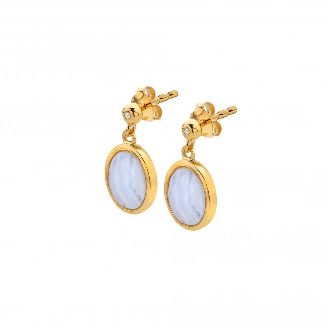 Hot Diamonds HDXGEM Oval Blue Lace Agate Earrings DE776