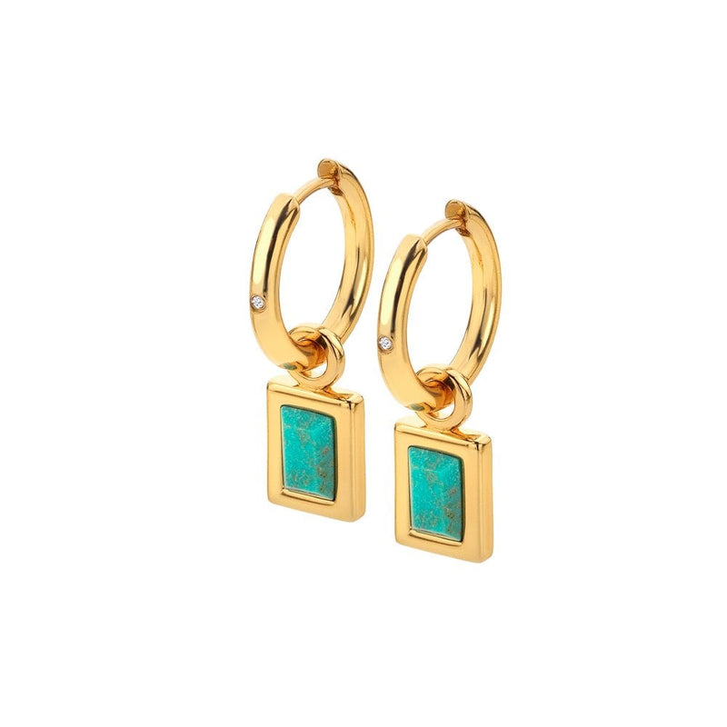 Hot Diamonds HDXGEM Rectangle Turquoise Earrings DE764