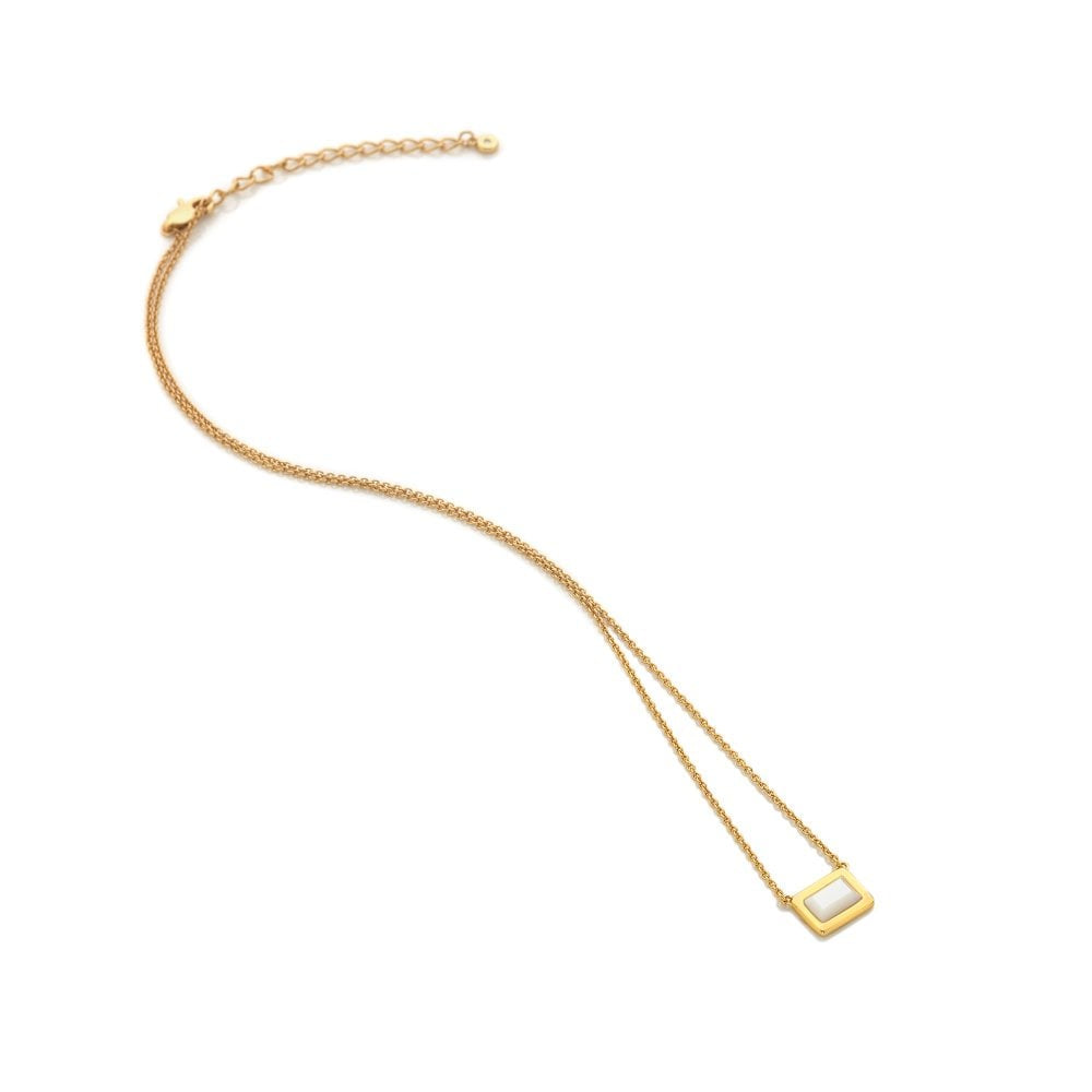 Hot Diamonds HDXGEM Rectangle Mother of Pearl Necklace DN180