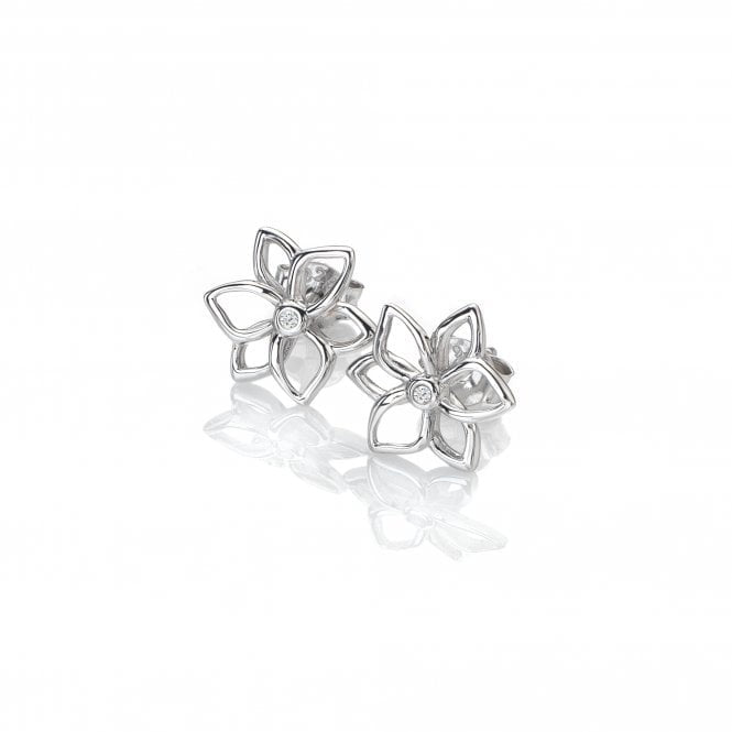 Hot Diamonds Silver Amulet Flower Earrings DE711