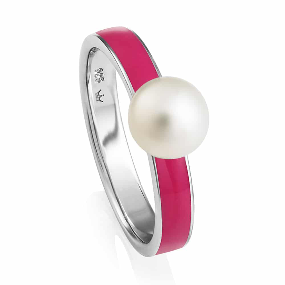 Jersey Pearl Sterling Silver Viva Freshwater Pearl Pink Ring VIVALR-P - Finger Size L
