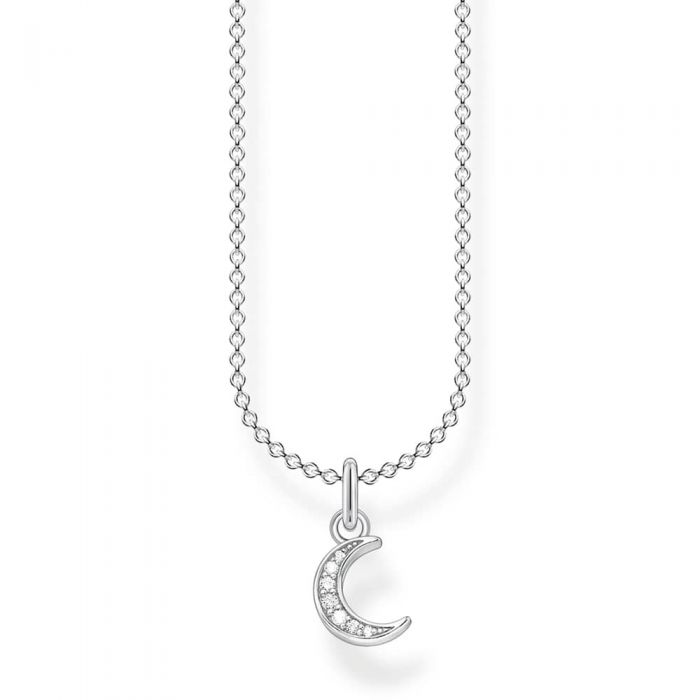 Thomas Sabo Silver Pave Moon Necklace KE2050-051-14-L45V
