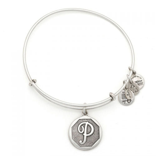 ALEX AND ANI Initial 'P' Charm Bangle A13EB14PS