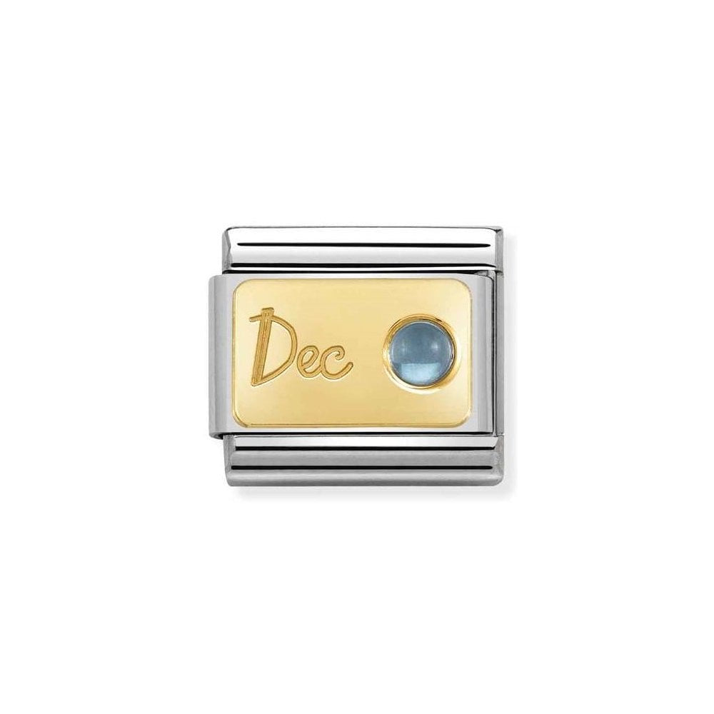 NOMINATION Gold December Light Blue Topaz Charm 030519-12