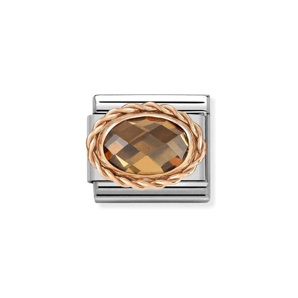 NOMINATION Smokey faceted Stone rose setting 430603-012