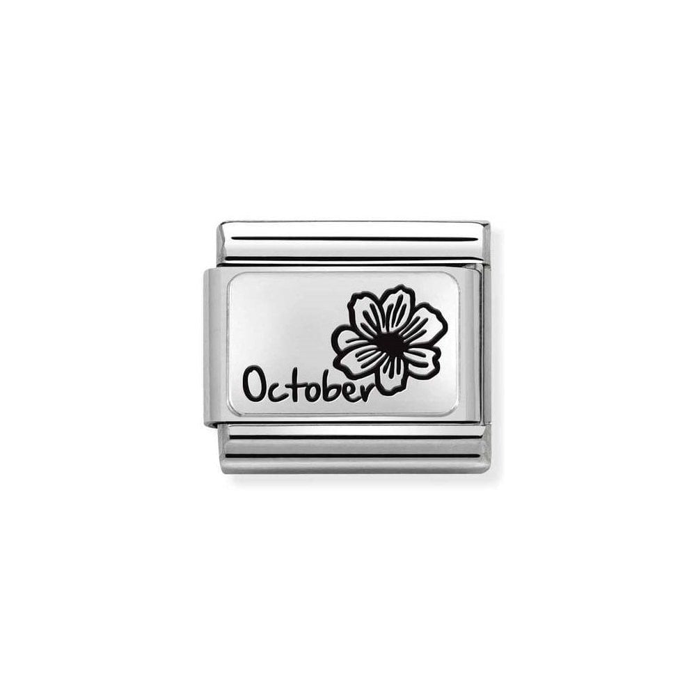 NOMINATION Silver flower October Charm 330112-22