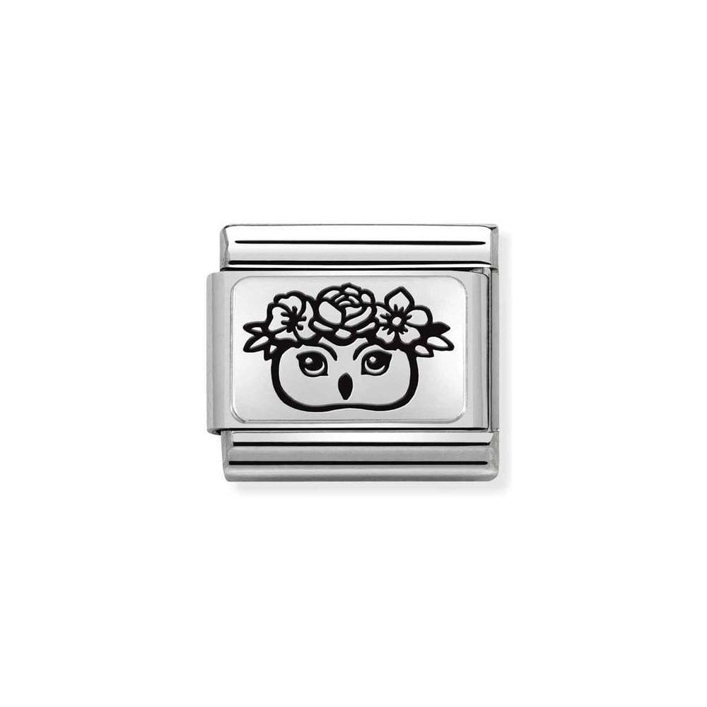 NOMINATION Owl Flowers Charm 330111-30