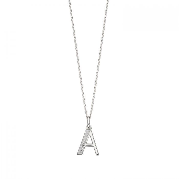A' Silver Initial Pendant