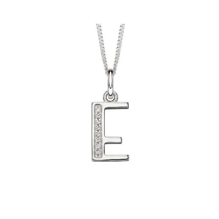 E' Silver Initial Pendant