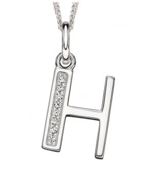 H' Silver Initial Pendant