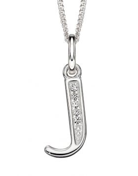 J' Silver Initial Pendant