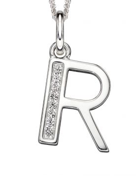R' Silver Initial Pendant