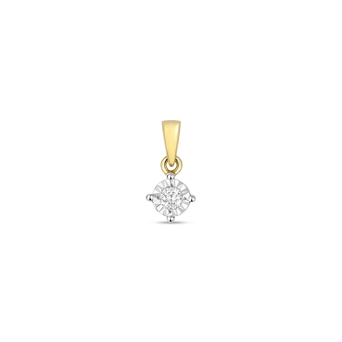 9ct Gold 0.10ct Diamond Illusion set Pendant