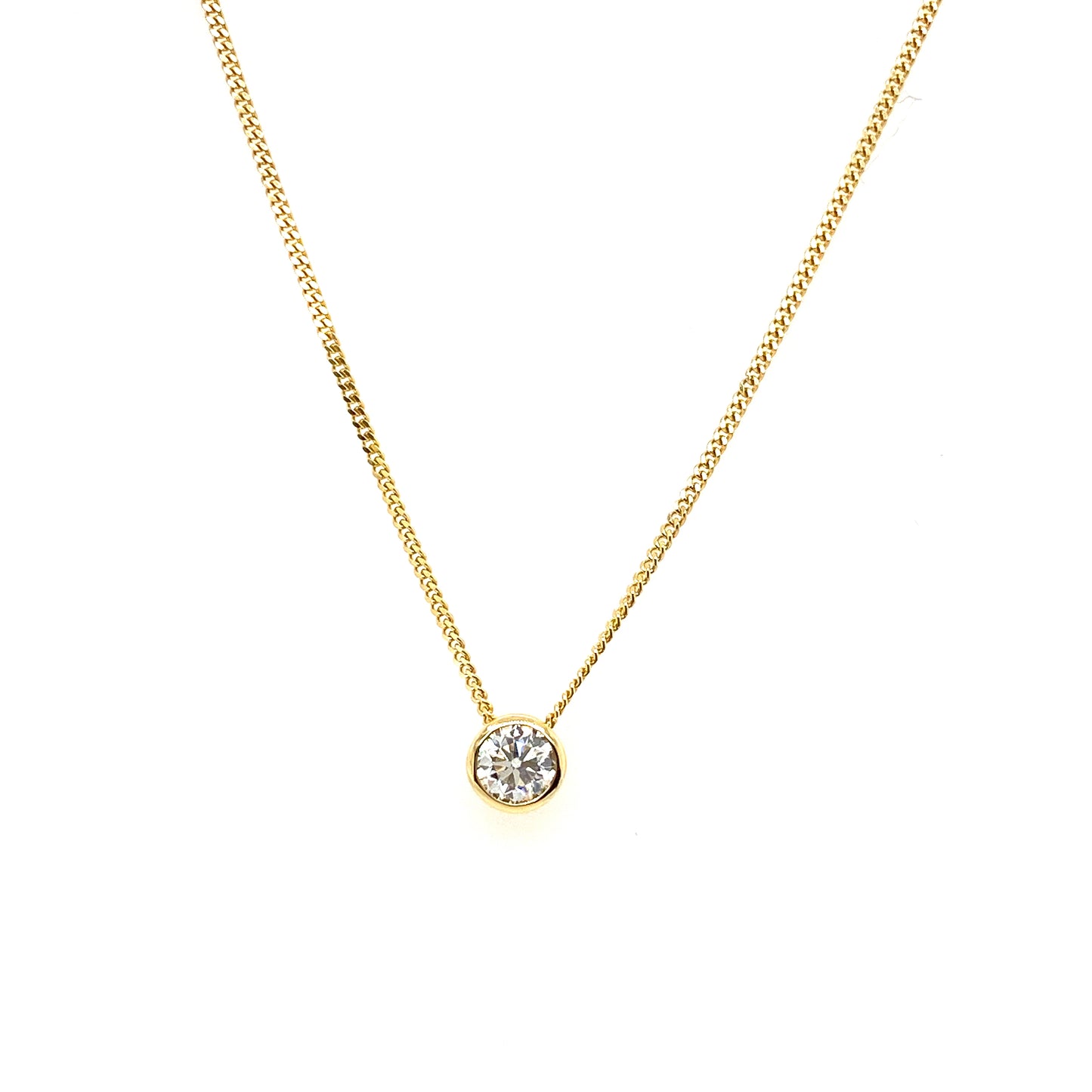 9ct Gold Diamond Rubover Pendant